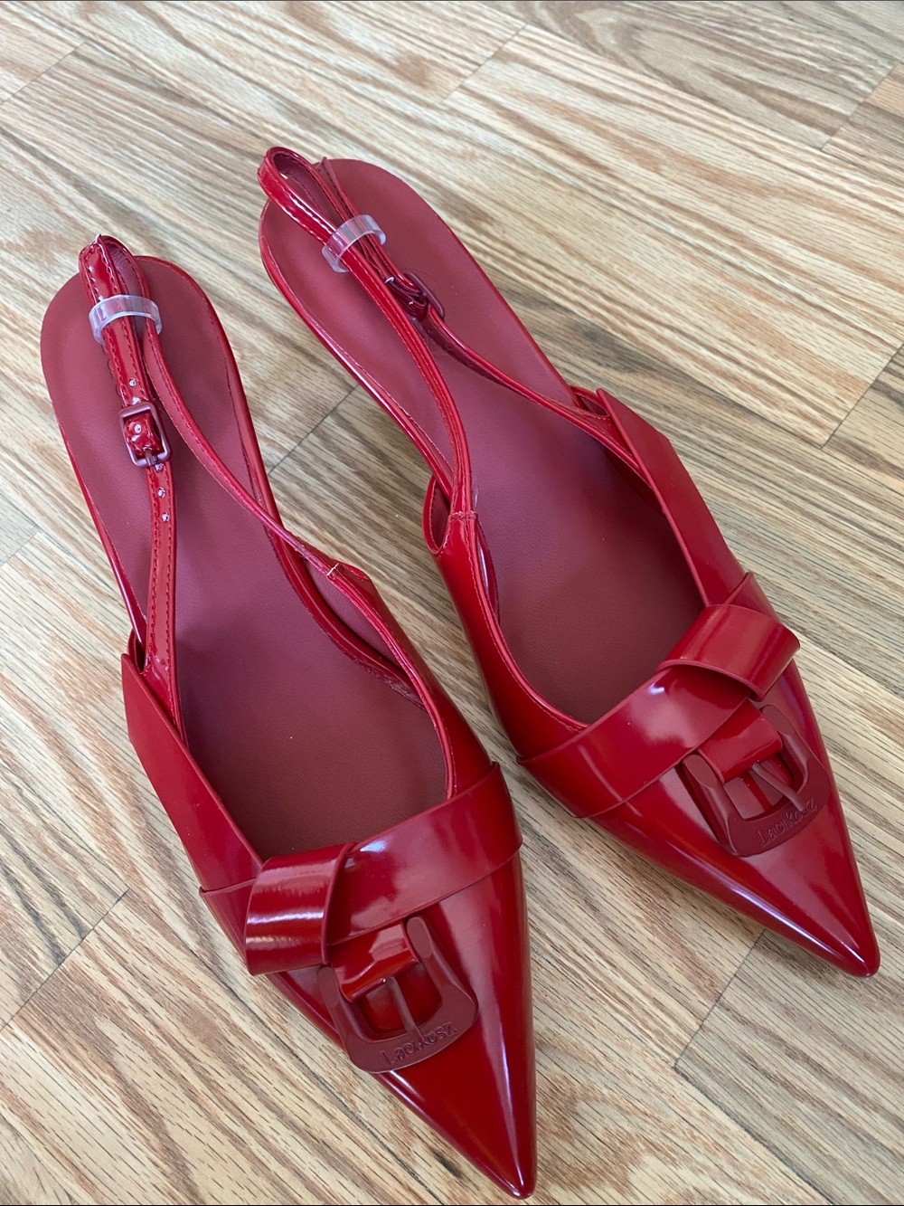 Lacikosz Red Pointed Slingback Heels - Women's Fashion Slip-Ons 8.5 NWOT Event